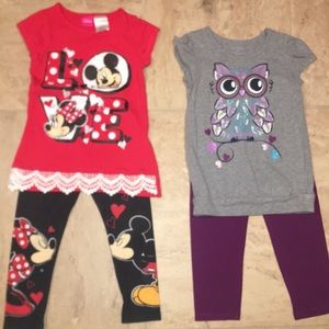 Bundle:minnie&mickey mouse pant set & owl pant set